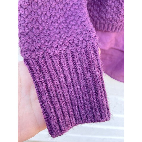 The Limited Cowl Neck Sweater Berry Purple Textured Knit Layered Size S Split - Picture 4 of 7